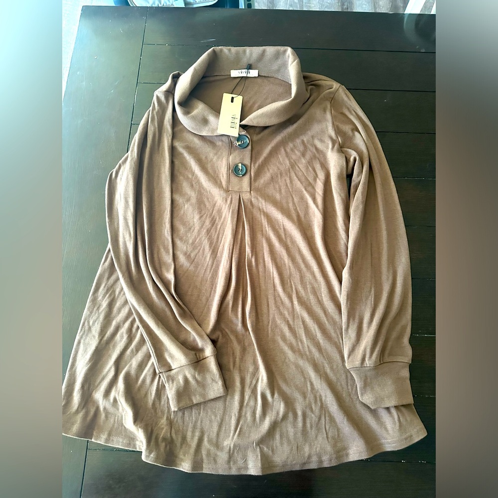 Brown Maternity Top